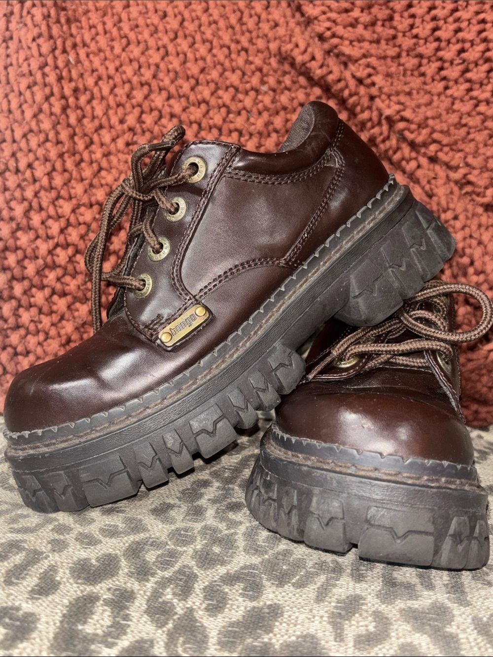 Bongo Ronnie platform oxfords 90’sY2k brown leather chunky lug sole women’s 6.5